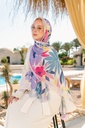 Bright printed chiffon scarf