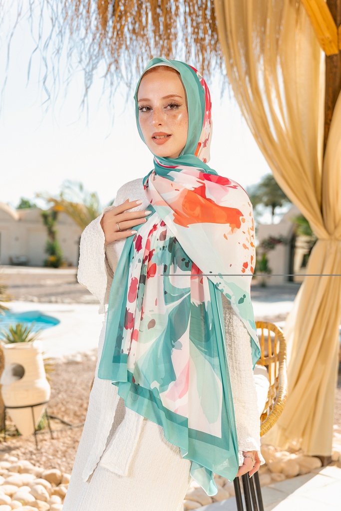 Classic Color Printed Chiffon Scarf