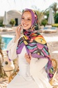 Bright printed chiffon scarf