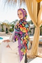 Bright printed chiffon scarf