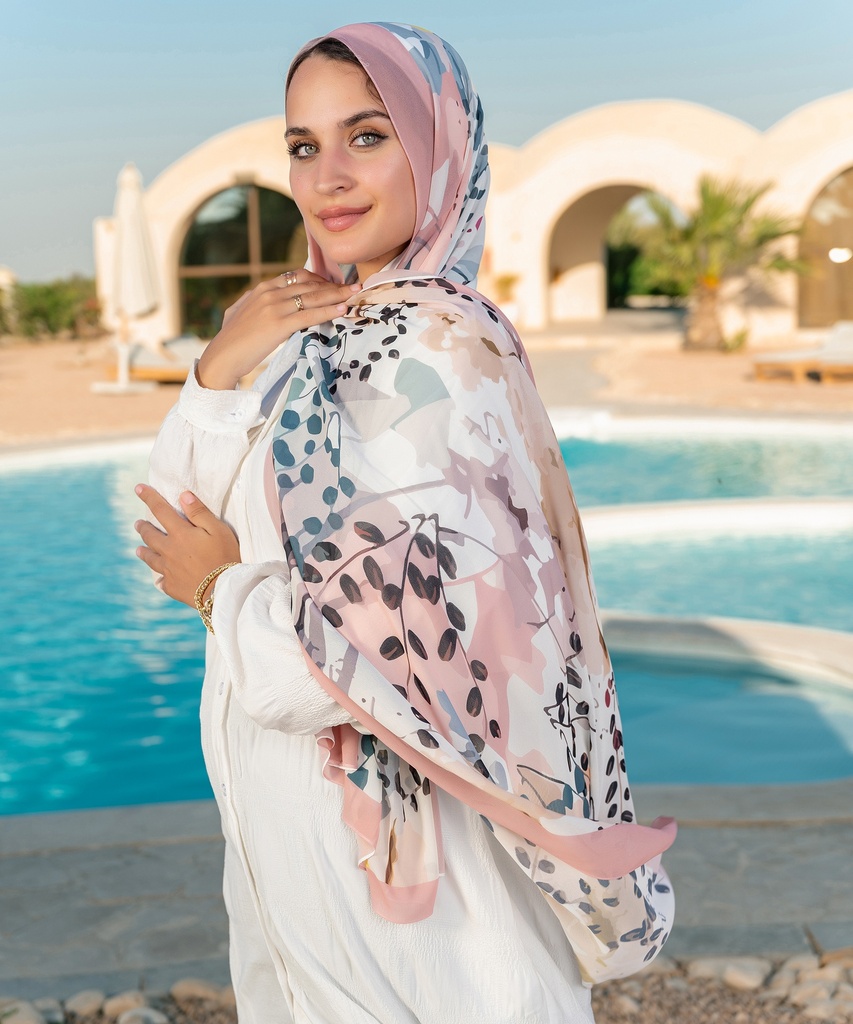 Bright printed chiffon scarf