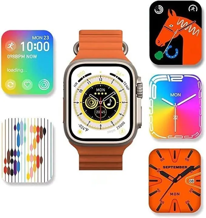 X8 Ultra 4mm 9 Smart Watch, Sport Edition, (Orange)