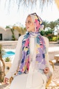 Bright printed chiffon scarf