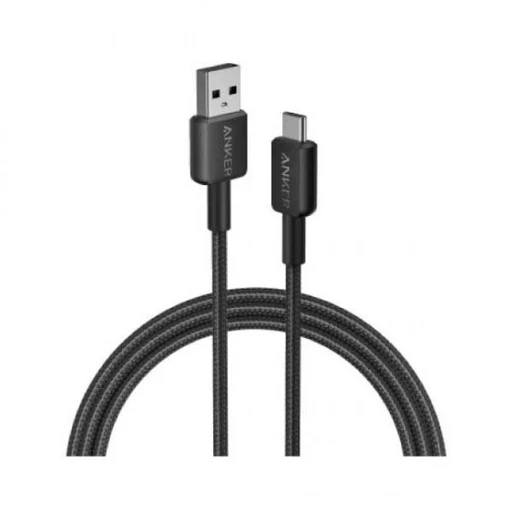 [ET1005] كابل أنكر 322 USB-A إلى USB-C (مضفر بطول 3 أقدام) أسود