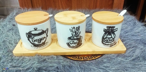 [DU-0007] Porcelain spice set with spoons